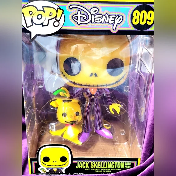 Funko POP! Jack Skellington With Zero Jumbo Blacklight 809